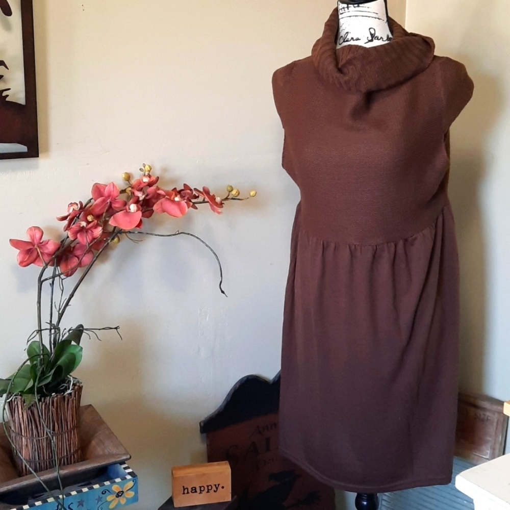 NEW SWEATERDRESS Knit Cowl Neck Sleeveless Juniors Size XL